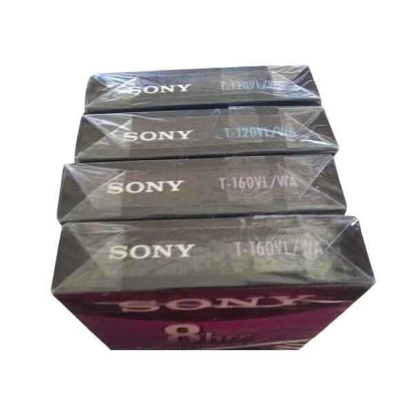 Sony 4pk Blank Media Vhs Tapes 6hrs / 8 hrs T120/ T160 Standard Grade New - Picture 2 of 4